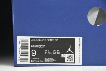 Hyperoad FRAGMENT 3 AIR WHITE BLACK JORDAN 0727
